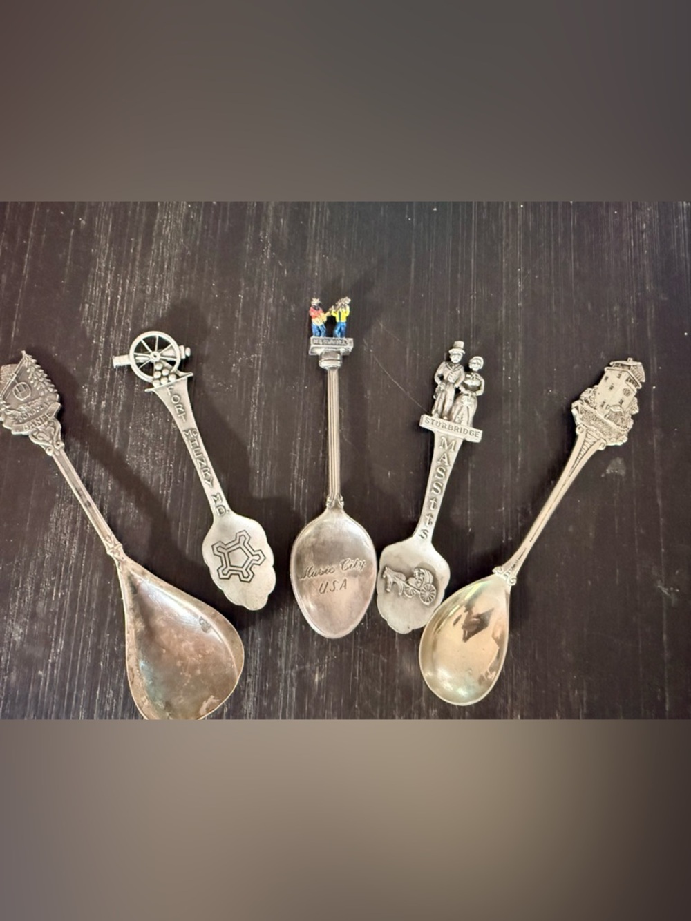 Vintage Souvenir Spoon Lot 35+ Figural Enamel Travel Mixed USA Canada Europe